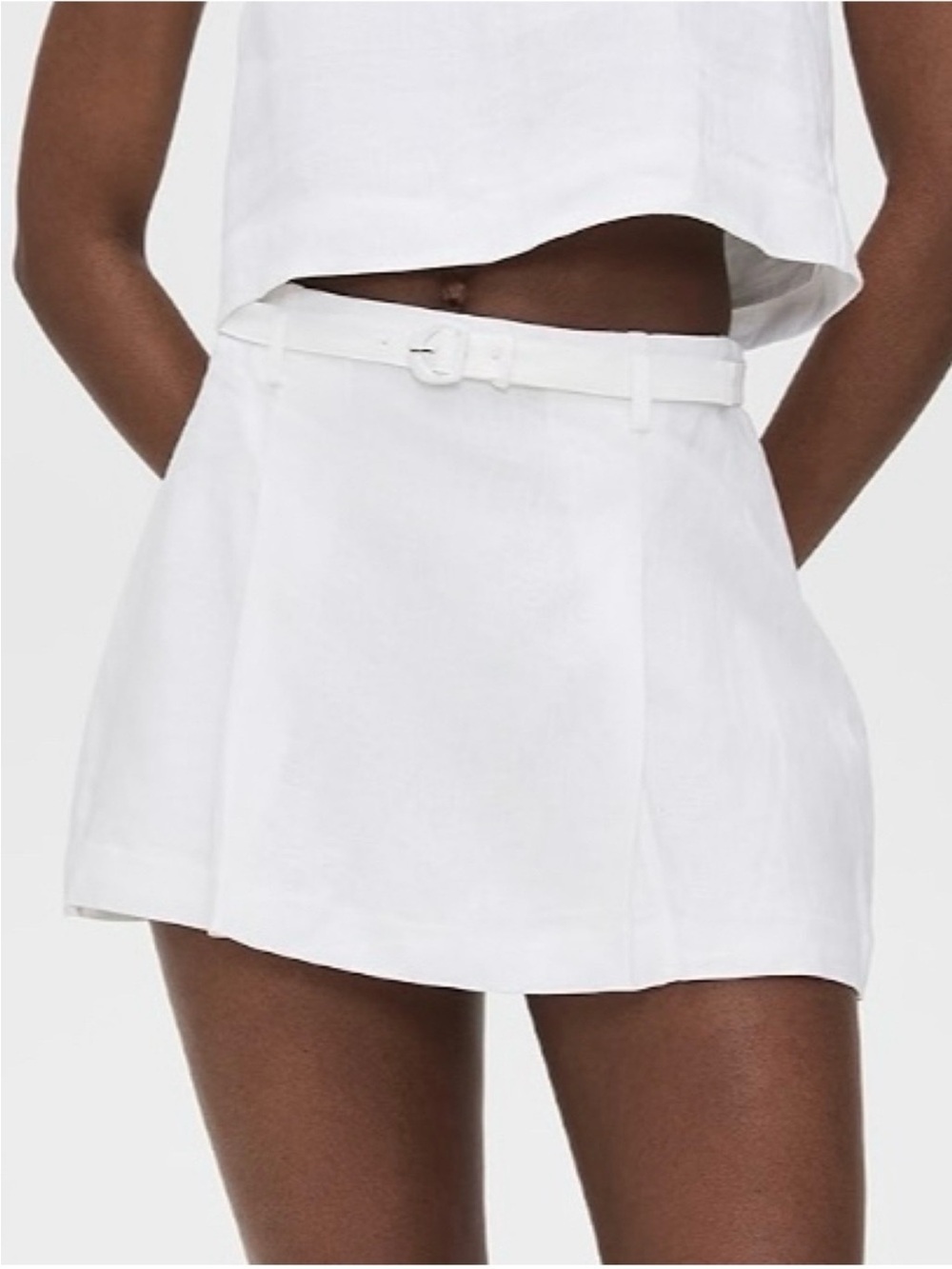 NWT Reformation Rory Mini Linen Skirt White 2